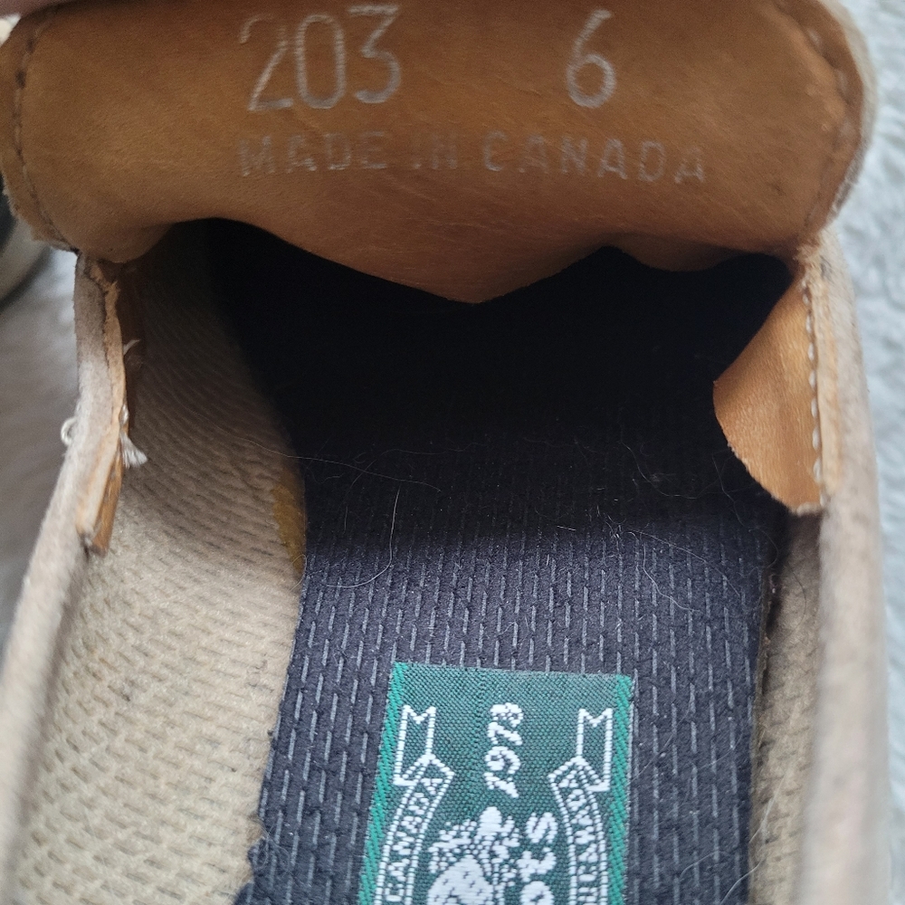 Roots Made In Canada Genuine Suede Vintage Loafers In Taupe Sz 6 - Picture 6 of 6